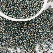 MIYUKI Round Rocailles Beads, Japanese Seed Beads, 8/0, (RR2008) Matte Metallic Patina Iris, 3mm, Hole: 1mm, about 2111~2277pcs/50g(SEED-X0055-RR2008)
