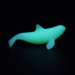 Whale Shaped Plastic Decorations, Luminous/Glow in the Dark, for DIY Silicone Molds, White, 25x12x9.5mm, Box: 40x34.5x18.5mm(DIY-F066-18)