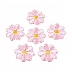 Computerized Embroidery Cloth Iron on/Sew on Patches, Costume Accessories, Appliques, Sunflower, Pink, 40x1.5mm(DIY-WH0162-28L)