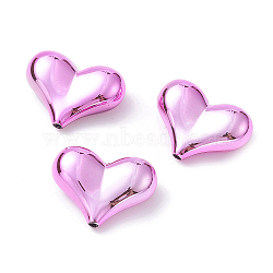 UV Plating Acrylic Beads, Iridescent, Heart, Violet, 16x22x8mm, Hole: 1.8mm(X-PACR-R249-01A)