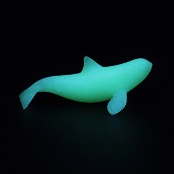 Whale Shaped Plastic Decorations, Luminous/Glow in the Dark, for DIY Silicone Molds, White, 25x12x9.5mm, Box: 40x34.5x18.5mm