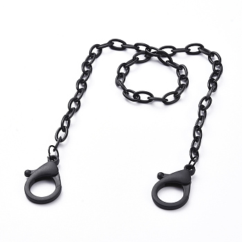Personalized ABS Plastic Cable Chain Necklaces, Handbag Chains, with Lobster Claw Clasps, Black, 18.97 inch(48.2cm)