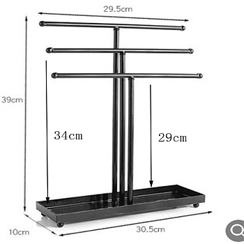 Iron Necklace Display Stands, for Necklace Storage, Black, 30.5x10x39cm