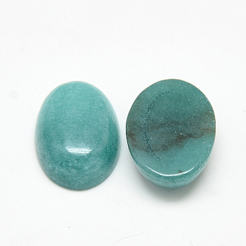 Dyed Natural White Jade Cabochons, Oval, Medium Turquoise, 18x13x6mm