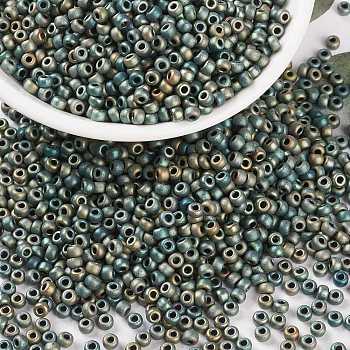MIYUKI Round Rocailles Beads, Japanese Seed Beads, 8/0, (RR2008) Matte Metallic Patina Iris, 3mm, Hole: 1mm, about 2111~2277pcs/50g