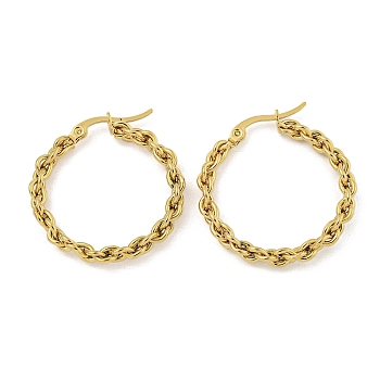 304 Stainless Steel Earrings for Women, Round, Golden, 30x4mm