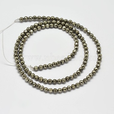 Natural Pyrite Round Beads Strands(G-F197-09-4mm)-3