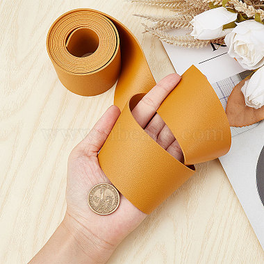 2M Flat Double Face Lychee Pattern Imitation Leather Band(LC-WH0010-01C-05)-3