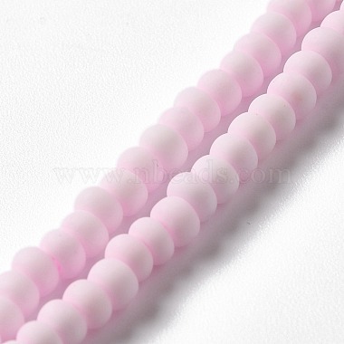 Pearl Pink Flat Round Porcelain Beads