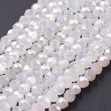 3mm White Round Electroplate Glass Beads