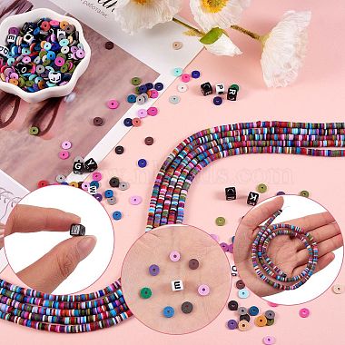 10 Strands Eco-Friendly Handmade Polymer Clay Beads Strands(CLAY-SZ0001-62A)-7