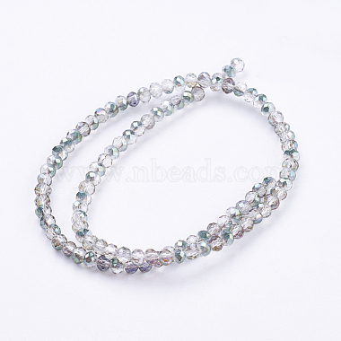 Half Plated Faceted Rondelle Electroplate Glass Bead Strands(X-EGLA-D020-3x2mm-15)-2