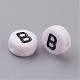Flat Round with Letter B Acrylic Beads(X-PL37C9070-B)-2