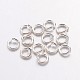 Silver Color Plated Brass Open Jump Rings(X-JRC4MM-NFS)-1