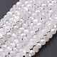 facettes(32 facettes) brins de perles de verre imitation jade rondes par galvanoplastie(X-EGLA-D021-03)-1