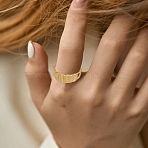 1Pc Stainless Steel Geometry Cuff Rings for Women, Golden, 13.5mm, 1pc.(RJEW-LP0002-55G)