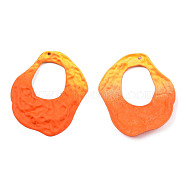 Spray Painted Iron Pendants, Nuggets, Dark Orange, 45.5x37.5x4.5mm, Hole: 1.5mm(IFIN-N008-031C)