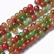 Spray Painted Glass Beads Strands, Round, Colorful, 4~4.5mm, Hole: 0.7mm, about 217pcs/strand, 31.4 inch(80cm)(GLAA-A038-A-47)