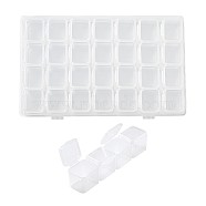 28 Grids Plastic Storage Containers, Adjustable Bead Case, for DIY Craft Nail Art Kits Jewelry Beads Display, Clear, 6-7/8x4-3/8 inch(17.5x11cm)(MRMJ-TA0007-04)