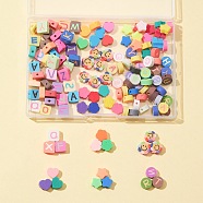 Handmade Polymer Clay Beads, Star & Flower & Heart, Mixed Color, 8.5~10x8.5~10.5x4~5.3mm, Hole: 1.4~2.5mm, 150pcs/box(CLAY-FS0001-19)
