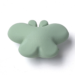 Acrylic Shank Buttons, Rubberized, 1-Hole, Butterfly, Dark Sea Green, 28.5x21x13mm, Hole: 4mm(MACR-T024-10E)
