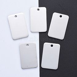 304 Stainless Steel Pendants, Manual Polishing, Blank Stamping Tags, Rectangle, Stainless Steel Color, 31x20x1.8mm, Hole: 2.5mm(STAS-I140-28A)