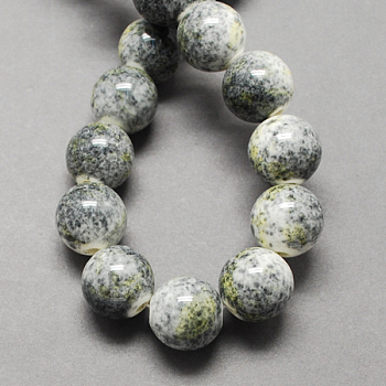 Handmade Porcelain Beads, Round, Dark Gray, 8mm