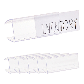 PVC Tag Holder, with Blank Coated Paper, Clear, 26.5x60x26mm, Inner Size: 15~25mm, 100pcs