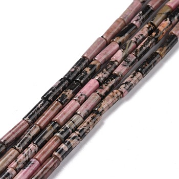 Natural Rhodonite Beads Strands, Column, 13x4mm, Hole: 1.4mm, about 28pcs/strand, 15.20''(38.6~39.1cm)