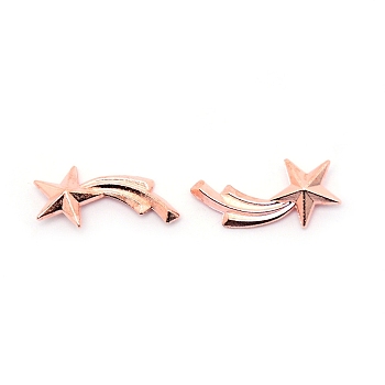 Alloy Cabochons, for DIY Crystal Epoxy Resin Material Filling, Lead Free & Cadmium Free, Star, Rose Gold, 17x7.5x3mm