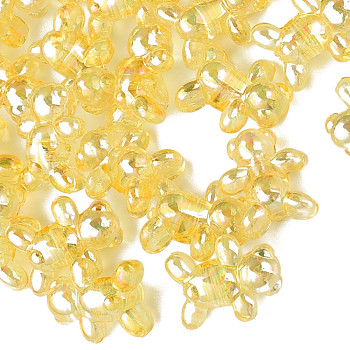 Transparent Acrylic Beads, AB Color Plated, Bear, Light Khaki, 16x13x8.5mm, Hole: 2mm, about 700pcs/500g