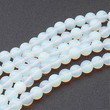 10mm White Round Opal Beads
