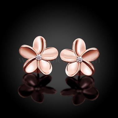 Elegant Tin Alloy Rhinestone Flower Stud Earrings for Women(EJEW-BB02405-A)-2