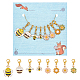 marqueurs de point de verrouillage de pendentif en émail en alliage d'abeilles et de fleurs(HJEW-AB00584)-1