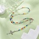 Glass Beaded Rosary Bead Necklaces(NJEW-JN04326)-2