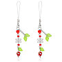 Red Strawberry Lampwork Mobile Straps(HJEW-WH0007-31)