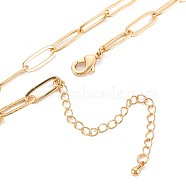 Brass Paperclip Chain Necklace Making, Nickel Free, Real 18K Gold Plated, 15.7 inch(40cm)(X-KK-S356-575-NF)