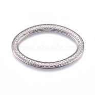 304 Stainless Steel Linking Rings, Oval, Stainless Steel Color, 36x23x2mm, Inner Diameter: 16x28.5mm(STAS-P245-30P)