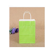 Kraft Paper Bag with Handle, Lawn Green, 21x11x27cm(CARB-WH0003-B-05)