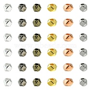 100Pcs 5 Colors Polyhedron Alloy Finding Beads, Lead Free & Cadmium Free, Mixed Color, 3x3x3mm, Hole: 1mm, 20pcs/color(FIND-YW0004-45)