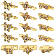 24Pcs 3 Styles Brass Pave Clear Cubic Zirconia Connector Charms, Long-Lasting Plated, Butterfly & Flower & Bowknot Links, Golden, 3~7.5x10~13x5~7mm, Hole: 1.2~1.8mm, 8pcs/style(KK-SC0004-24G)