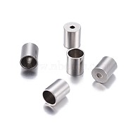 201 Stainless Steel Cord Ends, End Caps, Column, Stainless Steel Color, 6x5mm, Hole: 1.2mm(X-STAS-P238-05P-02)