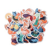 Fox Paper Stickers Set, Waterproof Adhesive Label Stickers, for Water Bottles, Laptop, Luggage, Cup, Computer, Mobile Phone, Skateboard, Guitar Stickers, Mixed Color, 3.8~7.7x4.1~6.6x0.02cm, 50pc/bag(X-DIY-M031-41)