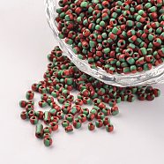 12/0 Opaque Colours Seep Glass Beads, Round Seed Beads, Medium Spring Green, 1.5~2x2mm, Hole: 0.5mm, about 22500pcs/450g(SEED-M008-C48)
