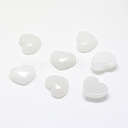 Natural White Jade Cabochons, Heart, 10x10x5mm(G-T029-10mm-19)