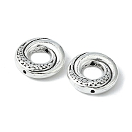 Tibetan Style Alloy Donut Bead Frames, Lead Free & Cadmium Free, Antique Silver, 15x4mm, Hole: 1.5mm, about 30pcs/77g(TIBEB-5723-AS-RS)