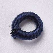 Polyester Cord Beads, Ring, Prussian Blue, 6~6.5x1.5mm, Hole: 3mm(WOVE-K001-B23)