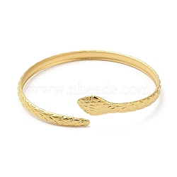 Ion Plating(IP) 304 Stainless Steel Bangles, Snake Cuff Bangles, Jewelry for Women, Real 18K Gold Plated, Inner Diameter: 2-1/4 inch(5.7cm)(BJEW-L682-007G)