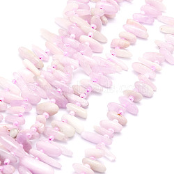Natural Kunzite Beads Strands, Chip, 9.5~30x4.5~7.5x1.5~5mm, Hole: 0.8mm, about 80pcs/strand, 15.75 inch(40cm)(G-E569-O10)