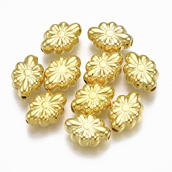 CCB Plastic Beads, Flower, Golden, 11.5x8.5x4.5mm, Hole: 1~2mm, about 1700pcs/500g(CCB-S160-214)